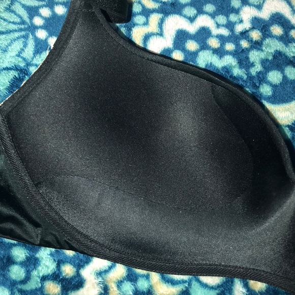 VS Black Satin and Gold Lace Balconette Push Up - Picture 4 of 5
